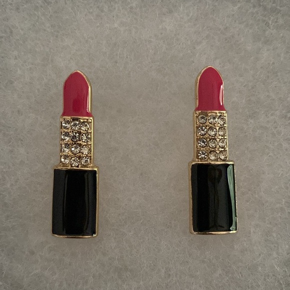 NWOT  Lipstick Earrings (possibly Betsy Johnson) saw them on another post - Picture 1 of 3